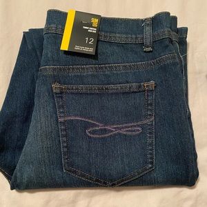 NWT Style & Co Slim Leg Tummy Control High Rise Dark Wash Size 12